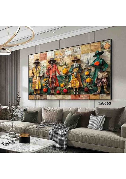 Renkli Terziler Kanvas (Led) Işıklı Tablo