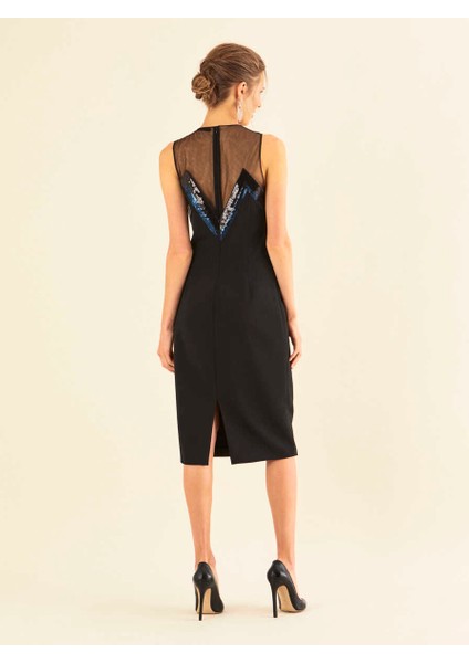 Payetli Ve Tül Detaylı Abiye Elbise Siyah K1911503_001 fırsatları