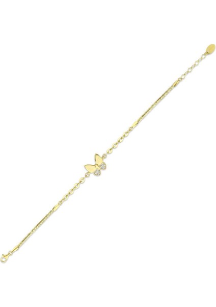 Kelebek Figürlü Tasarım Altın Bileklik - 14K