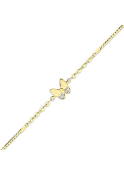Kelebek Figürlü Tasarım Altın Bileklik - 14K fiyatları