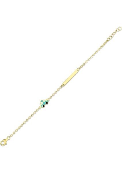 Araba Figürlü Altın Çocuk Künye - 14K