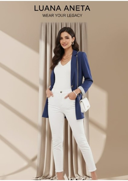 -Ceket Lacivert Kol Içi Çizgili Tek Düğmeli fırsatları