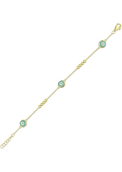 Nazar Boncuklu Altın Çocuk Bileklik - 14K