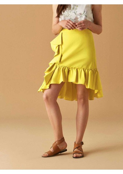 Fırfır Detaylı Etek Sarı Y9915015_009 fırsatları
