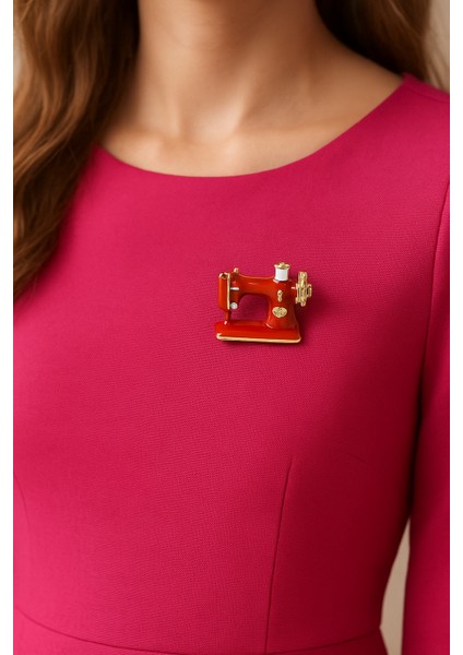 Dikiş Makinası Broş Kırmızı fırsatları