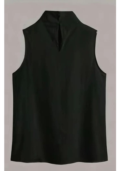 -Gömlek Dik Yaka, Gevşek ve Şık Oyma Dantel Kontrast Dekoratif indirimleri