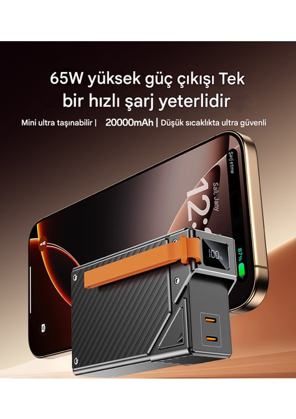 20.000 Mah 65W Hızlı Şarjlı LCD Göstergeli Güç Bankası 2x Type-C Çıkışlı Powerbank