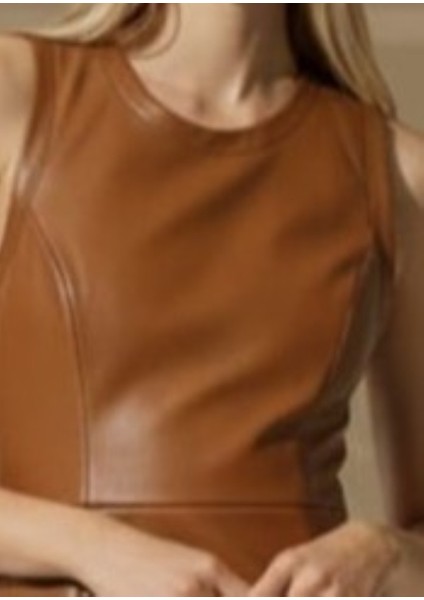 -Elbise Suni Deri Kolsuz Kısa indirimleri