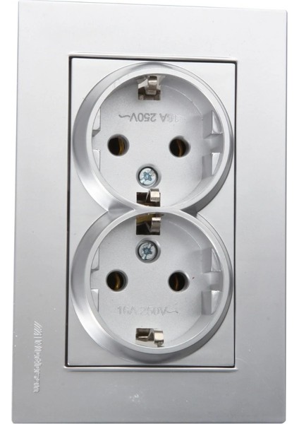 Rita Ikili Topraklı Priz Inox Blisterli