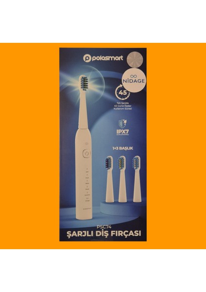 Polosmart PSC74 Diş Fırçası Ipx7 Waterproff 3+1 Başlık 500 Mah fiyatları