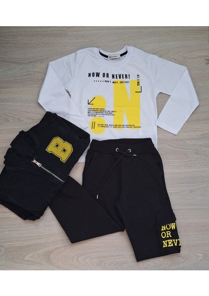 Erkek Çocuk Denim Kapüşonlu Ceket ve Alt-Üst Eşofman Takımı fırsatları