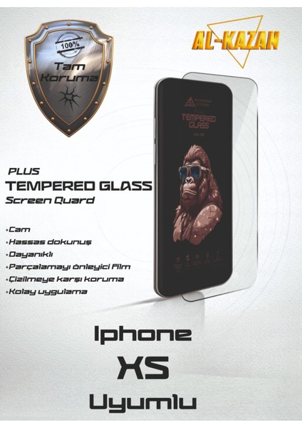 iPhone Xs Uyumlu Şeffaf Kırılmaz Ekran Koruyucu Ultra Ince, Anti Çizik & Darbeye Dayanıklı Korumalı