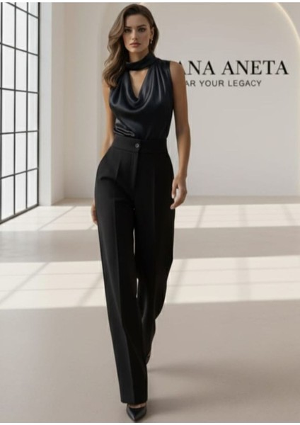 -Bluz Kadınlar Için Şık Kolsuz V Yaka- Ofis'ten Partiye Şık Gömlek, modelleri