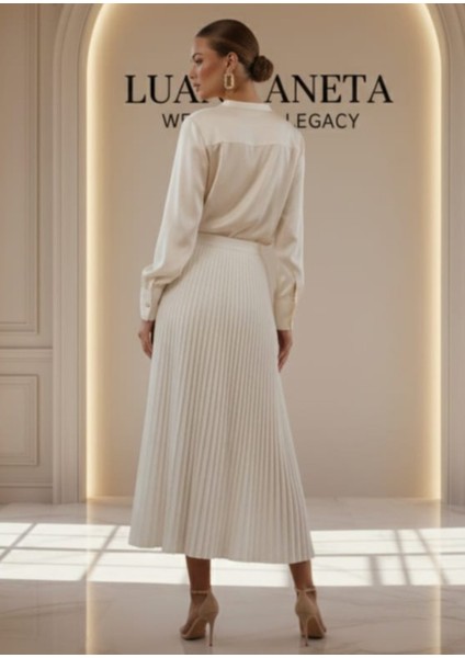 -Etek Zarif Pileli Astarlı