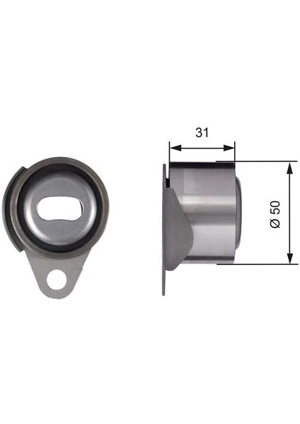 EKSANTRİK GERGİ RULMANI KÜÇÜK CLIO-ESPACE-KANGOO-LOGAN-MEGANE-MASTER-R9-R11-R19-R21 1.7-1.8-1.9 DTI-2.0 7700726440 7700863113 7700866043