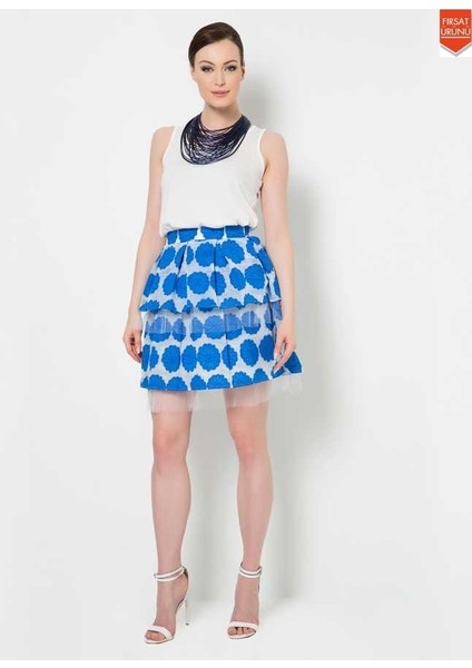 Tüllü Mini Etek Saks Y1525007_021 modelleri