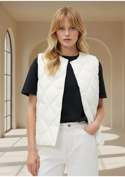 -Yelek Kapitone Yuvarlak Yaka Çıtçıtlı Luana Anaeta modelleri