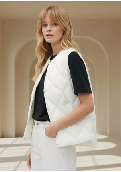 -Yelek Kapitone Yuvarlak Yaka Çıtçıtlı Luana Anaeta indirimleri