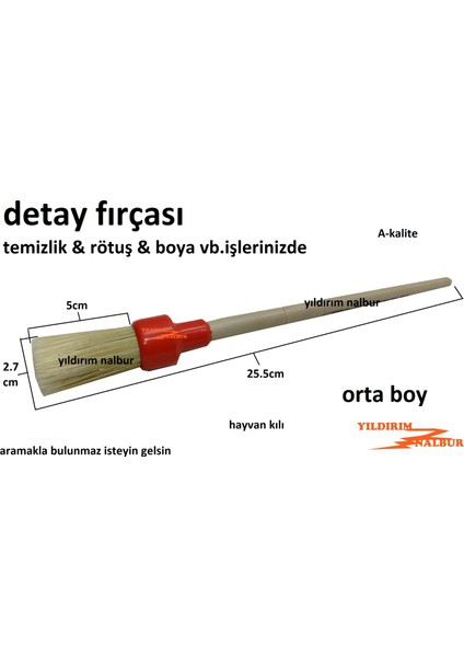 Detay Fırça Orta Boy Boya Rötuş Araba Içi Temizleme Fırçası Oto Yıkamacı Fırça Yumşak Tüy fiyatları