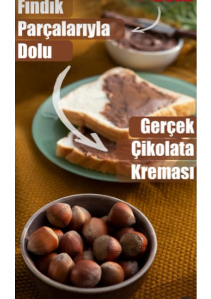 % 45 Fındık Parcacıklı Kahvaltılık Kakolu Katkısız Fındık Kreması 340 gr fiyatları
