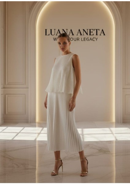 -Bluz Zarif Pileli 2'li Etek Takım fiyatları