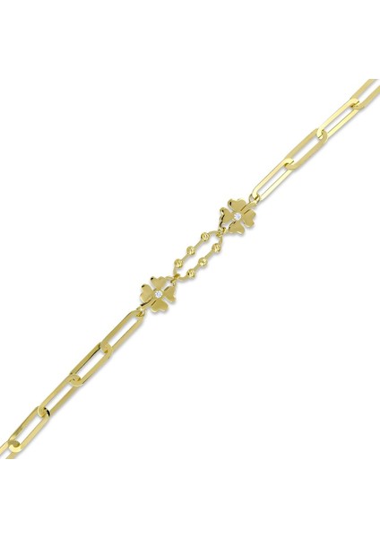 Altın Çiçek Figürlü Bileklik - 14K fiyatları