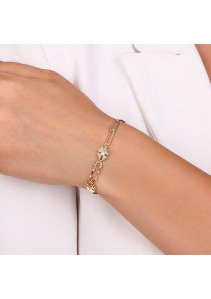 Altın Çiçek Figürlü Bileklik - 14K modelleri