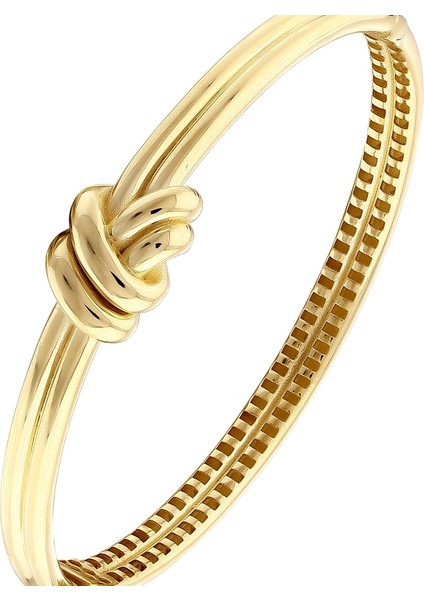 Düğüm Tasarım Altın Kelepçe - 14K indirimleri