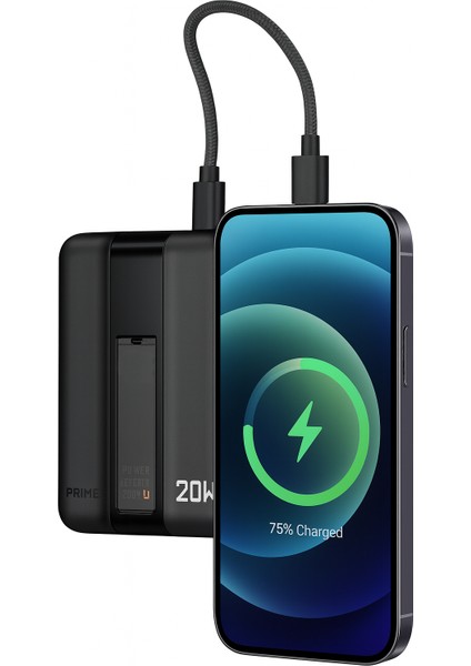 20W Hızlı Şarj Destekli Magsafe Kablosuz Powerbank | Dahili Type-C Kablolu, LED Göstergeli, Kompakt Taşınabilir Şarj Cihazı