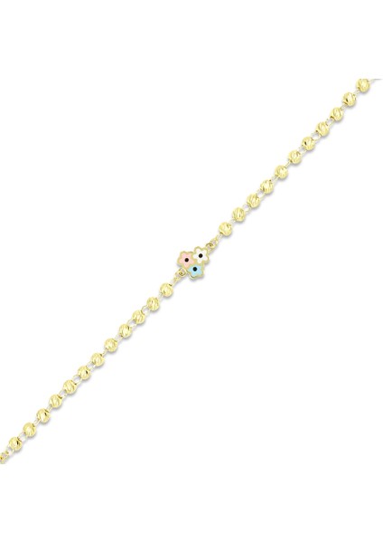 Çiçek Figürlü Altın Çocuk Bileklik - 14K fiyatları