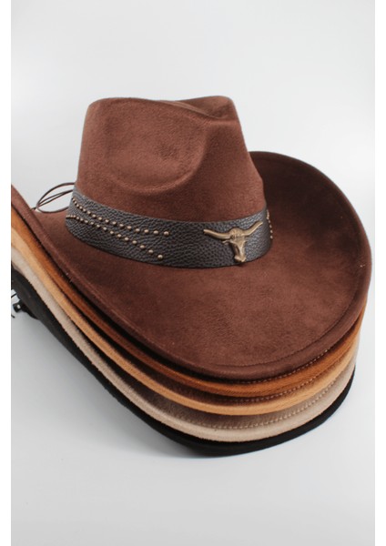 Unisex Kovboy Şapka – Ayarlanabilir Ip Detaylı, Deri Tokalı Western Şapka fırsatları