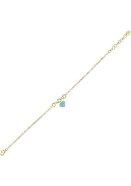 Kalp Figürlü Altın Bileklik - 14K