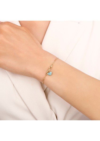 Kalp Figürlü Altın Bileklik - 14K modelleri