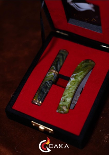 Orıgın Premium Çakı & Çakmak Seti (Yeşil Serisi)