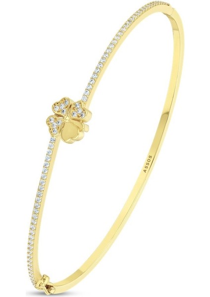 Yonca Figürlü Altın Kelepçe - 14K fiyatları