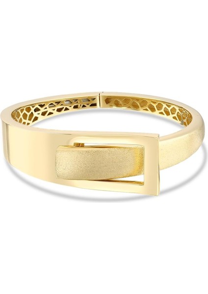 Tasarım Altın Kelepçe Bilezik - 14K