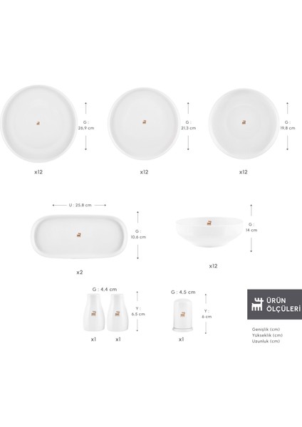 Stream Bone Sirius Gold Logo 53 Parça 12 Kişilik Yemek Takımı fiyatları