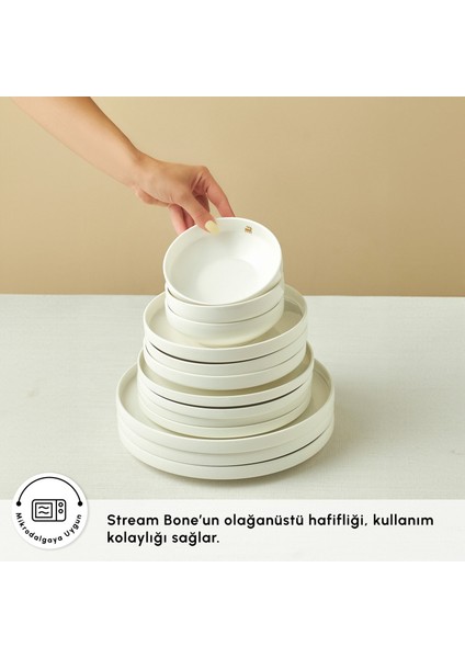 Stream Bone Sirius Gold Logo 53 Parça 12 Kişilik Yemek Takımı