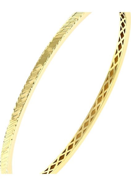 Altın Tasarım Kelepçe - 14K fırsatları