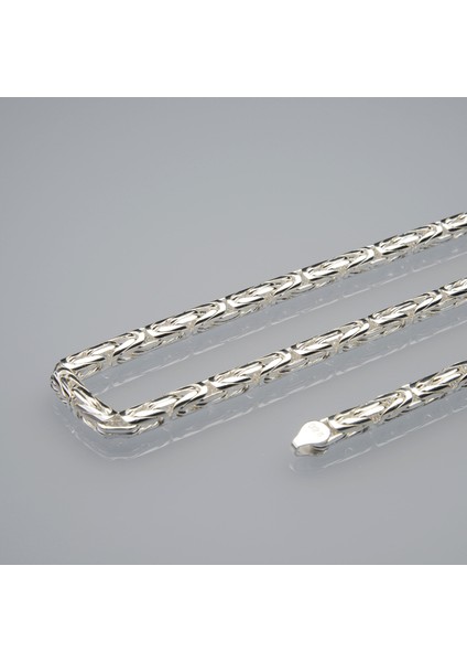 140 Mikron Naturel Yuvarlak Kral Gümüş Zincir
