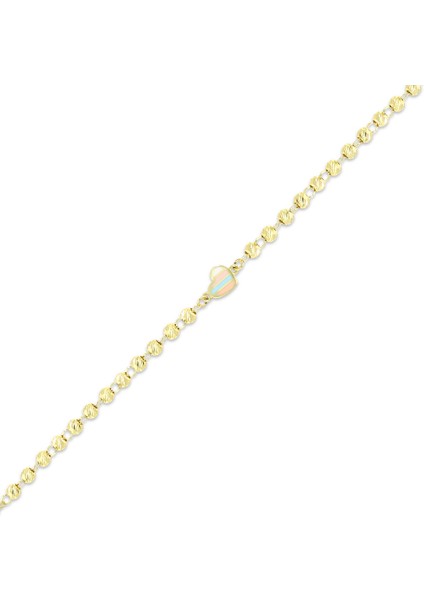 Kalp Figürlü Altın Çocuk Bileklik - 14K fiyatları