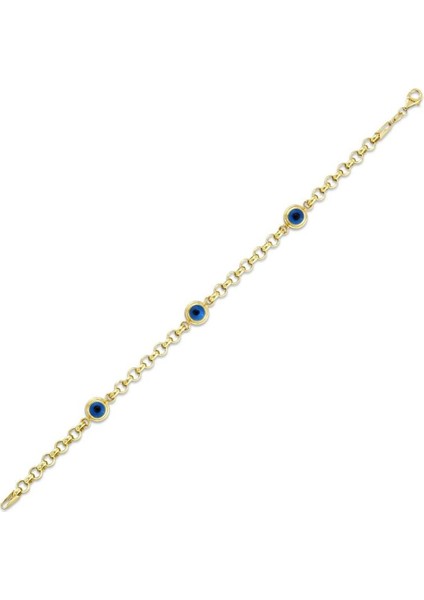 Nazar Boncuklu Altın Bileklik - 14K