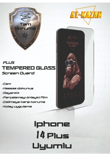 iPhone 14 Plus Uyumlu Şeffaf Kırılmaz Ekran Koruyucu Ultra Ince, Anti Çizik & Darbeye Dayanıklı