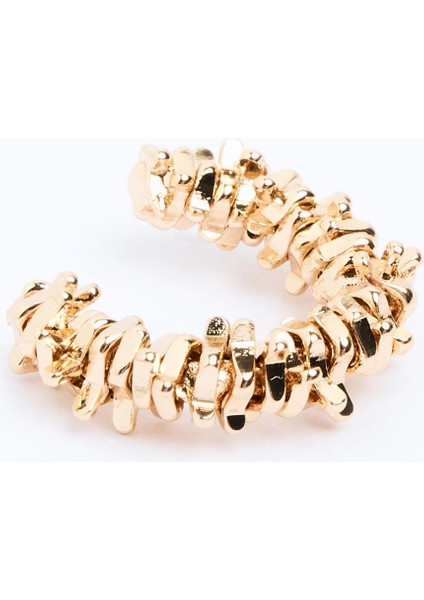 Altın Rengi Parlak Modern Kıkırdak Küpesi