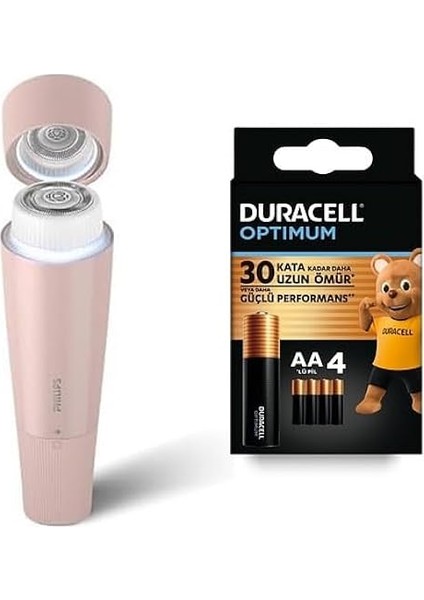5000 Serisi Yüz Epilasyon Cihazı, BRR454/00 + Duracell Optimum Aa Alkalin Kalem Piller, 1,5