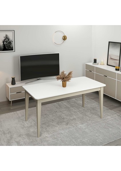 Elina Açılır Yemek Masası - Beyaz/kumtaşı fiyatları