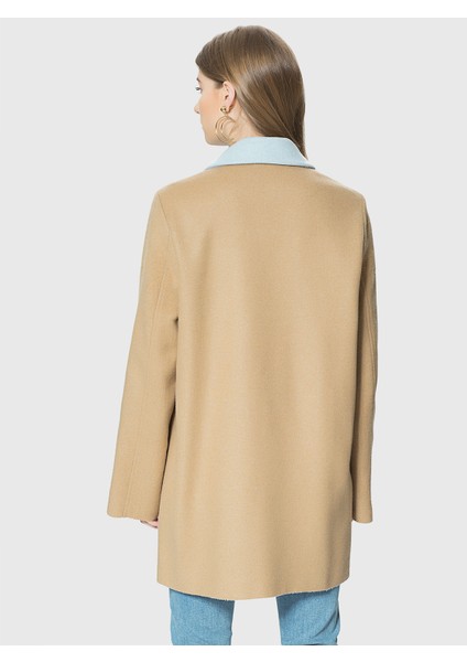Kadın Mavi Yakalı Camel Kaban-MDKBN114-319 modelleri