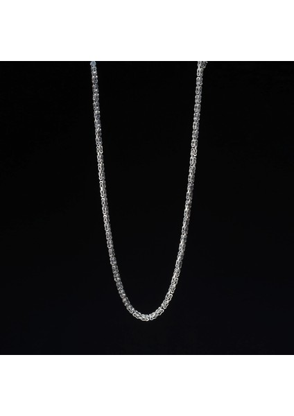 140 Mikron Oksitli Kare Kral Gümüş Zincir fiyatları