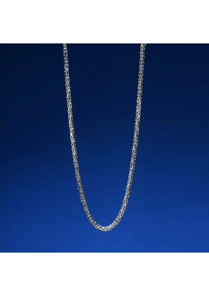 140 Mikron Oksitli Kare Kral Gümüş Zincir modelleri