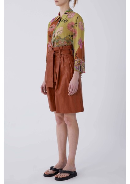 Kemerli Rengi Kadın Şort Taba Y2112080_022 fiyatları